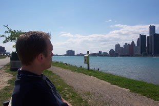 Looking at Detroit from Windsor, Canada (click to enlarge)